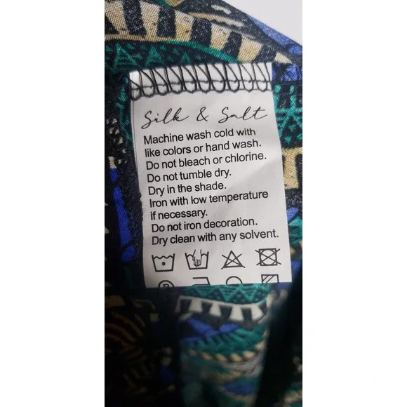 Silk & Salt Journey Maxi Wrap Dress African Peacock Print Green Blue NEW Medium - Picture 8 of 12